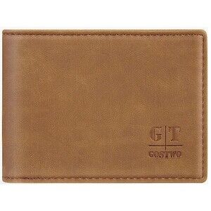 Gostwo Leather wallet Slim Front Pocket ID Window Card RFID blocking